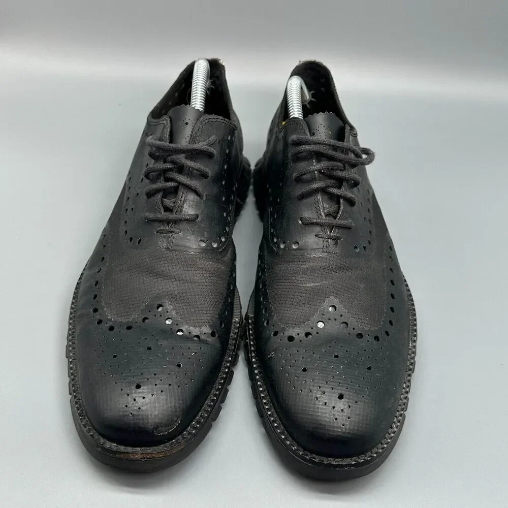 Cole Haan Zerogrand Men's 10.5 Black No Stitch Oxford Shoes Lace-Up Low Sneaker